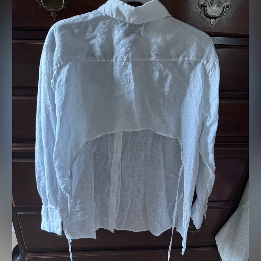 Zara open back button down